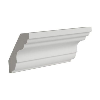 3 in x 3 in x 6 in Long Plain Polyurethane Crown Moulding Sample