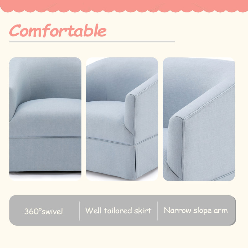 Chaise pivotante à jupe, Bleu clair