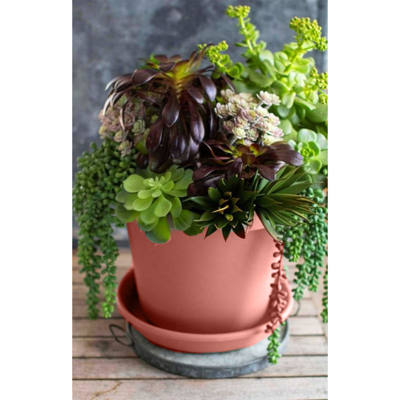 Pot Planter, Clay, 12.75" H x 15.5" W x 15.5" D, 1