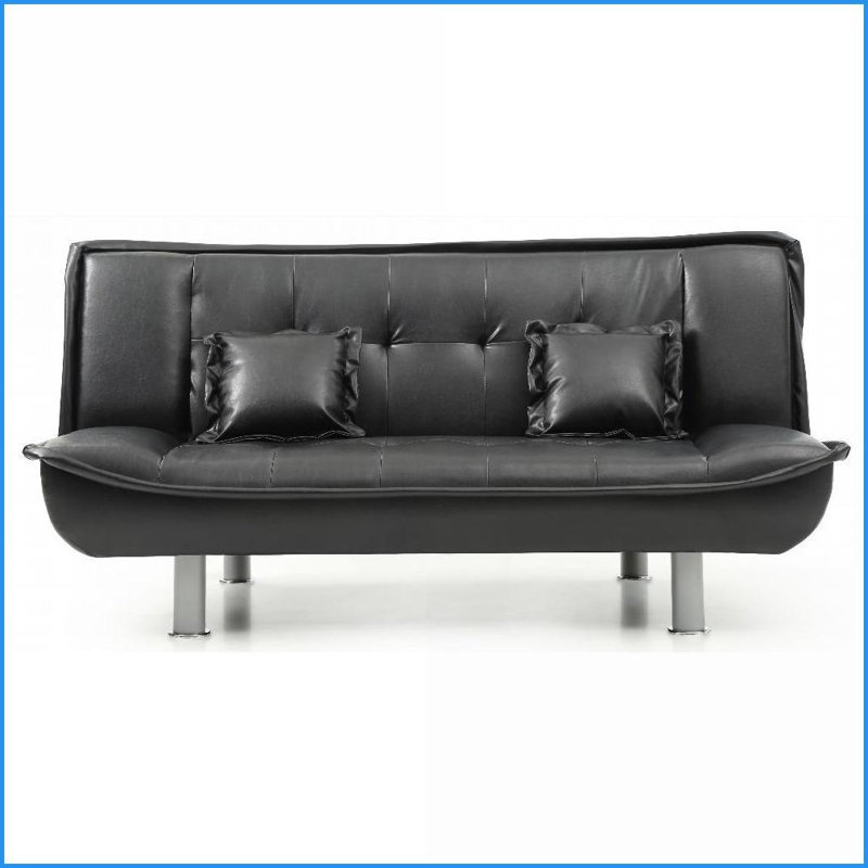 Canapé-lit moderne en similicuir pour le salon et amp; Pour chambre à coucher - Mousse à haute densité à conversion rapide et confort | Noir | Similicuir; polyuréthane | Métal