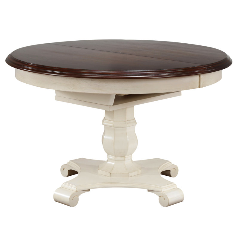 Azura Extendable Solid Wood Dining Table, Antique White