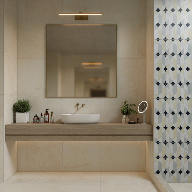 Reve 23-1/2 in. x 23-1/2 in. Porcelain Floor and Wall Tile, Beige