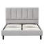Structure de lit plateforme tapissier grand lit, tête de lit capitonnée, gris-802287006