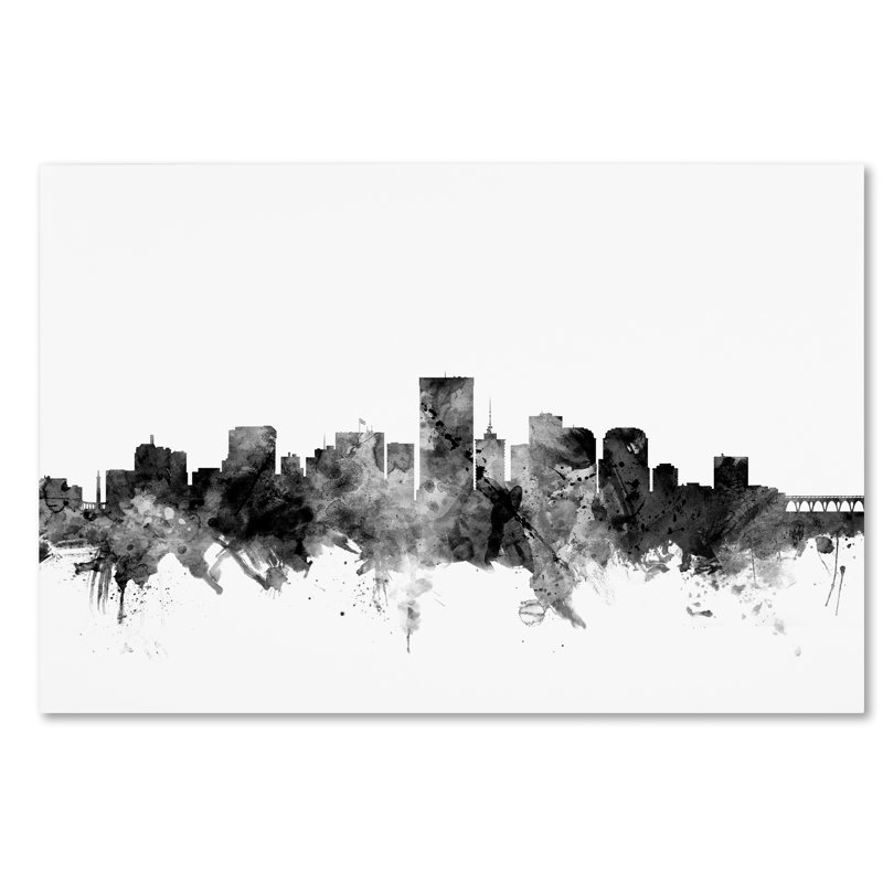 « richmond virginie horizon », impression sur toile tendue, H 12 po x l 19 po x P 2 po