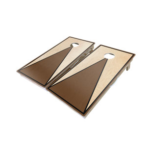 Dual Stained Triangle Cornhole Board with Toss Bags Set