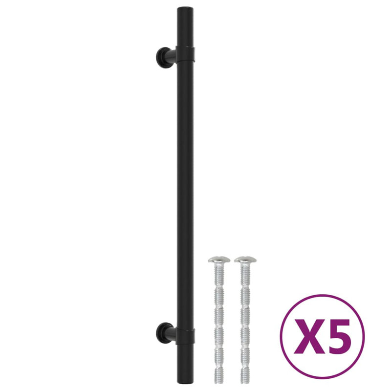 Metro Lane Cabinet Handles 5 Pcs Silver 224 Mm Stainless Steel, 192 Mm, Black