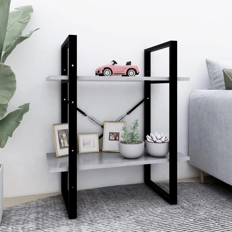 Anah 70cm H Etagere Bookcase, Concrete Grey, 70cm H x 60cm W x 30cm D