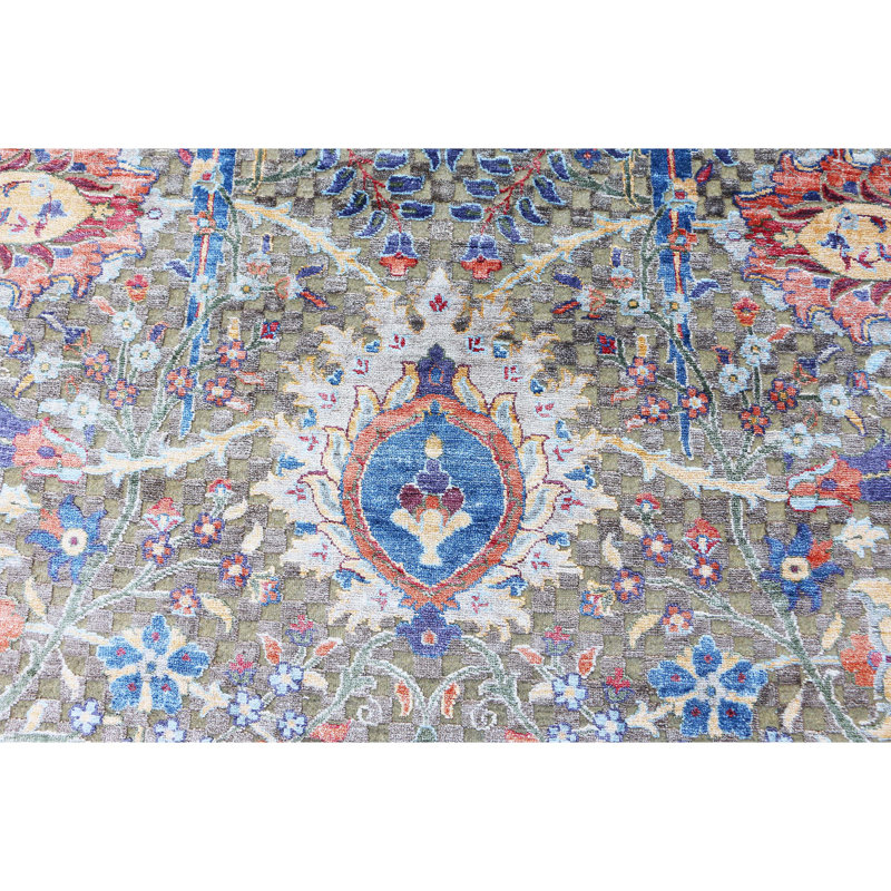 Tapis rectangulaire noué à la main, Rectangle 12 pi x 15 pi