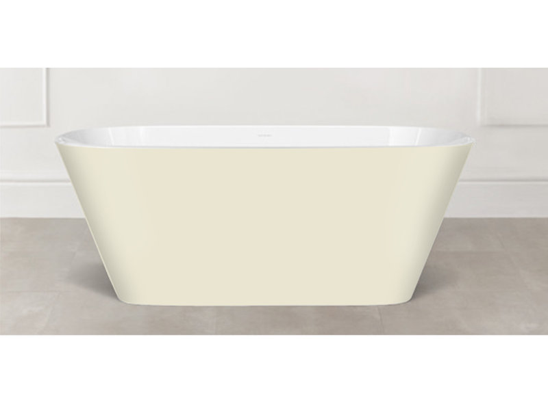 Painted Vetralla 58-3/4" X 29-2/8" Freestanding Soaking Bathtub In Volcanic Limestone With No Overflow Hole