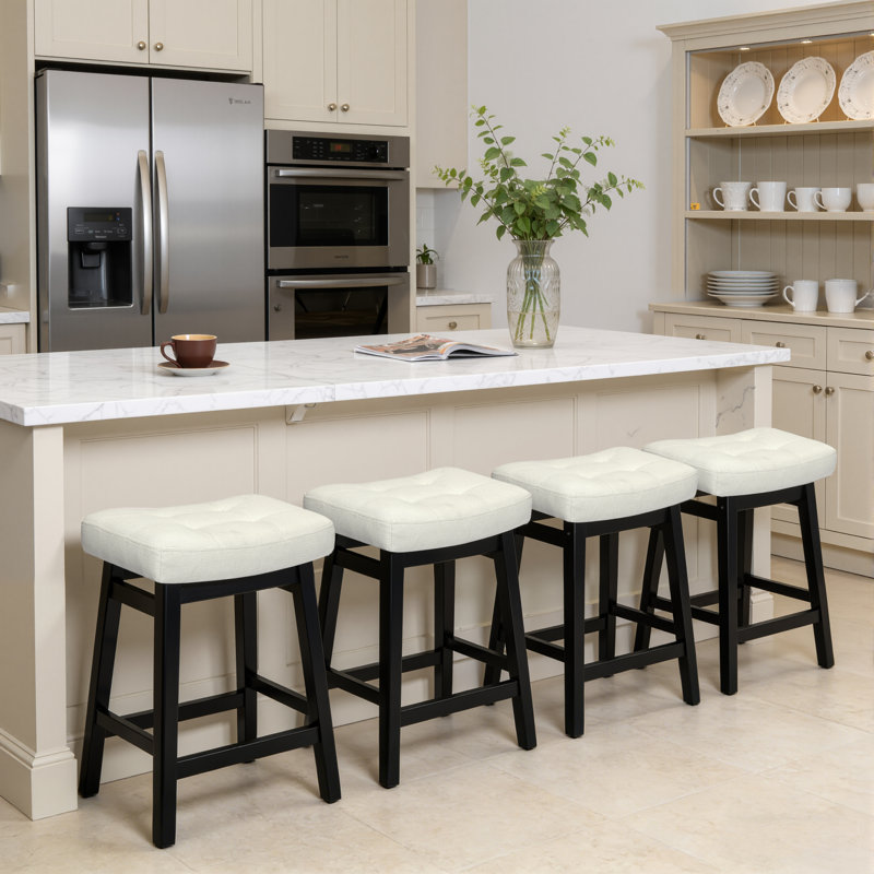Tabouret de bar 24 po, Siège en polyuréthane / cadre noir