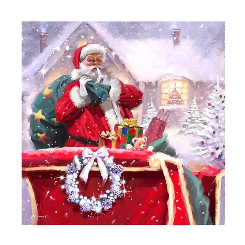 Art sur toile «The Santa Livraison» The Macneil Studio, H 14 po x l 14 po x P 2 po