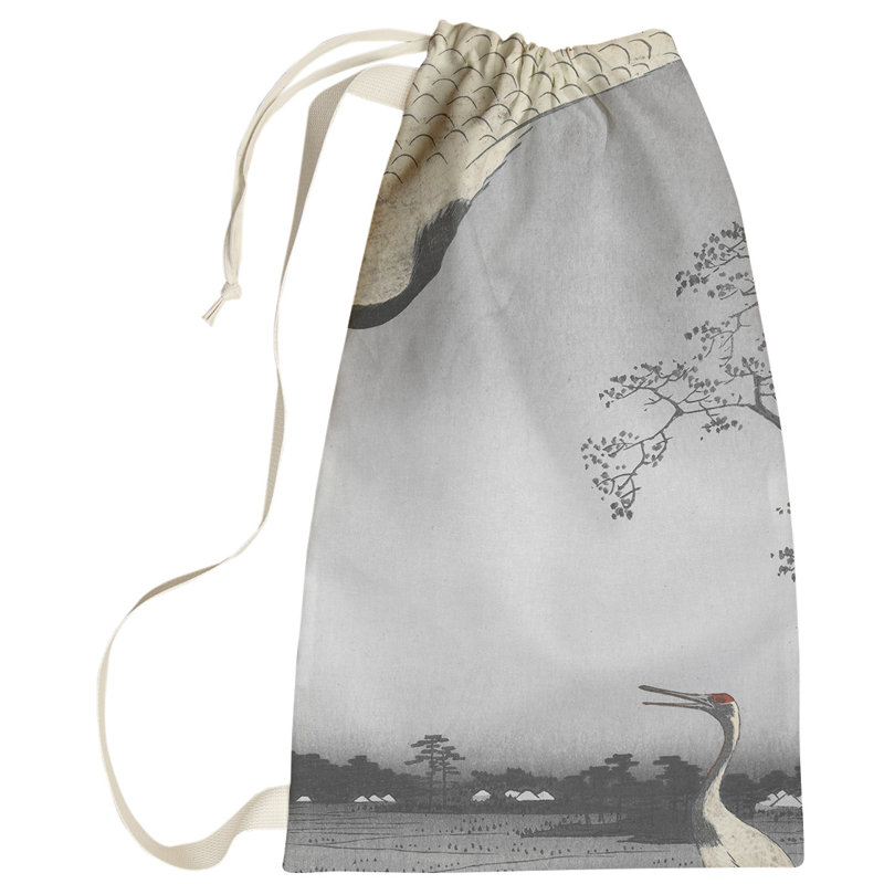 Sac à linge japonais grues Macintyre, Petit (H 64 po x l 20 po x P 1,5 po), Gris