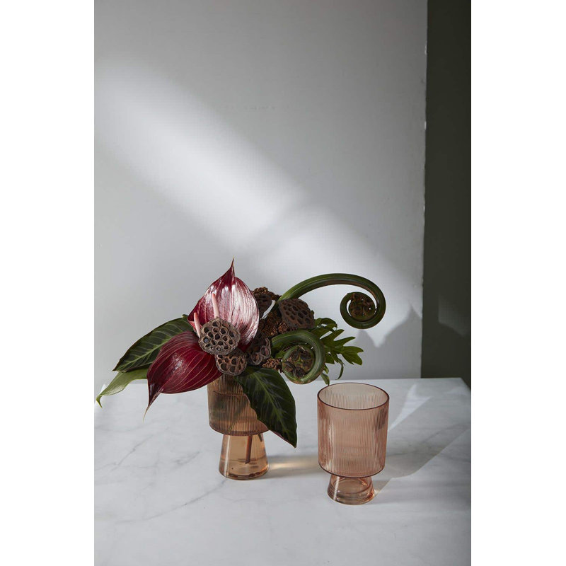 Brigida Handmade Glass Table Vase, 8" H x 5.25" W x 5.25" D