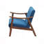 Canapé, canapé Mid-Century moderne capitonné et accoudoirs en bois cintré