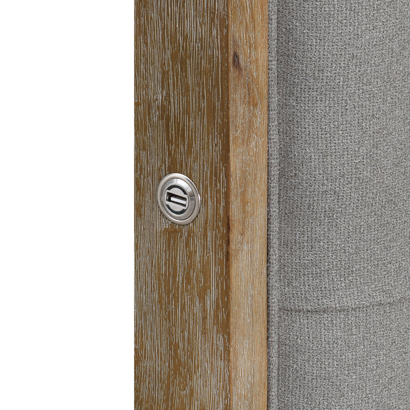 Lit plateforme tapissier Carli, Gris, Grand