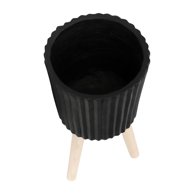 Pot à fleurs noir polyvalent de 12 po avec trous de drainage pour jardinière à rainures, idéal et occasions spéciales