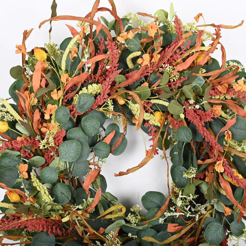 26" Artificial Fall Thanksgiving Eucalyptus Berry Front Door Wreath