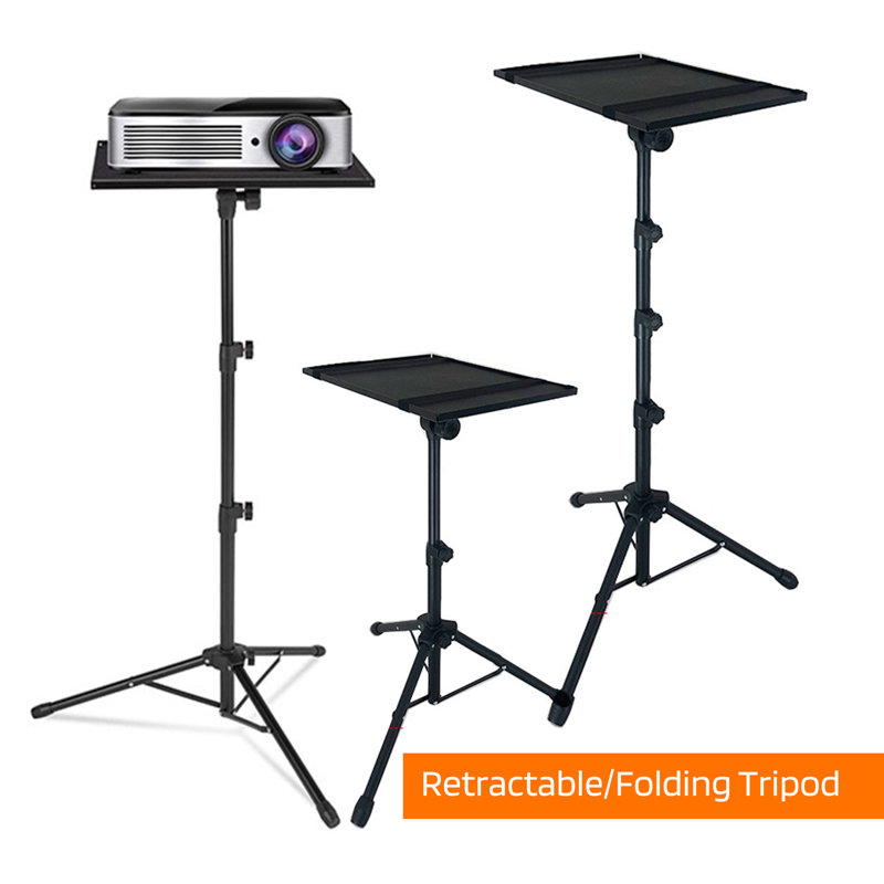 Adjustable Height Projector Stand with Large Platform Foldable Laptop Tripod Stand for Office Home