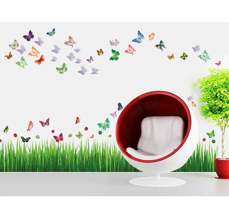 Décalcomanie murale à bout en bout 3d papillon ladybird Beahm