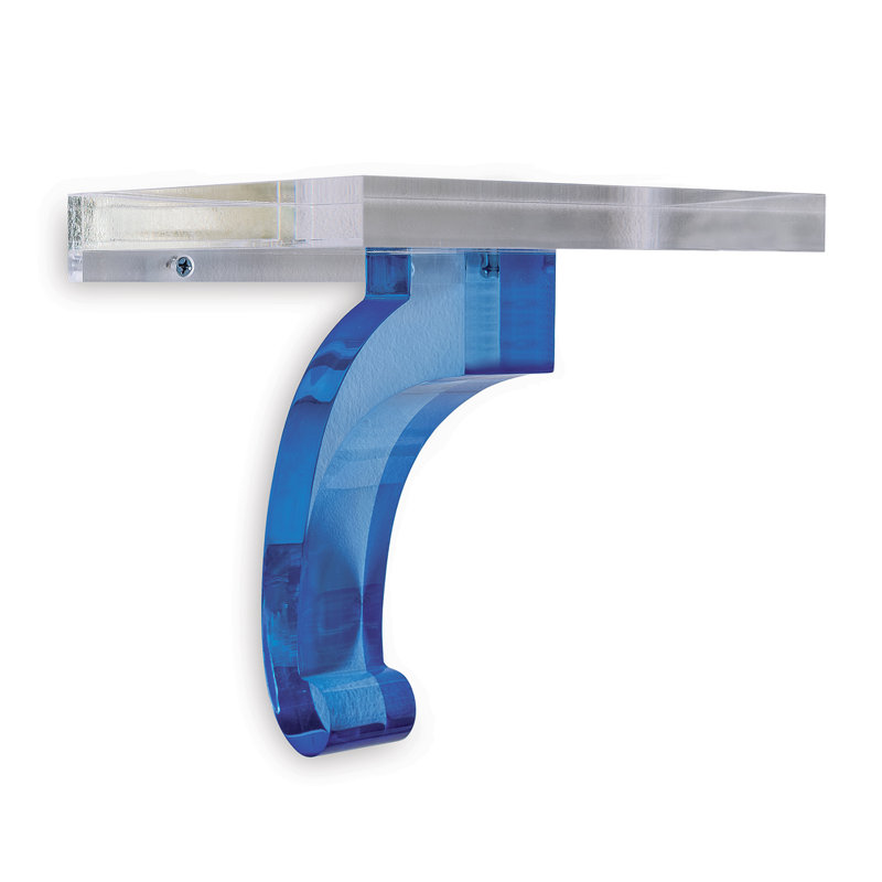 Tablette murale Glencoe, Bleu / Transparent