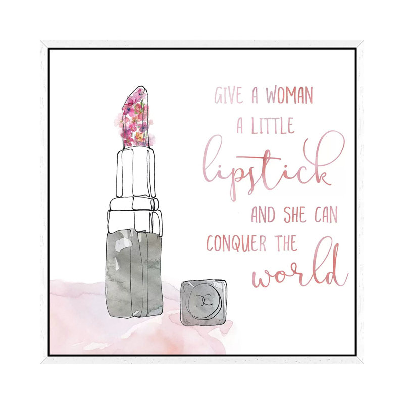 A Little Lipstick by Carol Robinson - Print on Canvas, White Framed, 45.72 cm H x 45.72 cm W