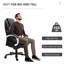 Chaise de bureau confortable, noire, pour les grands et les grands avec hauteur réglable et pivotant à haut dossier, siège noir, siège noir, siège pivotant à 360 °, confortable,