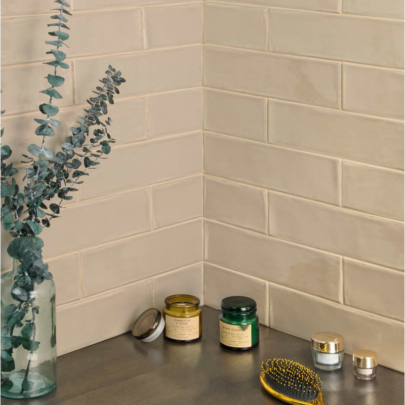 Manchester 3x12 Glossy Ceramic Subway Tile, Fawn Beige