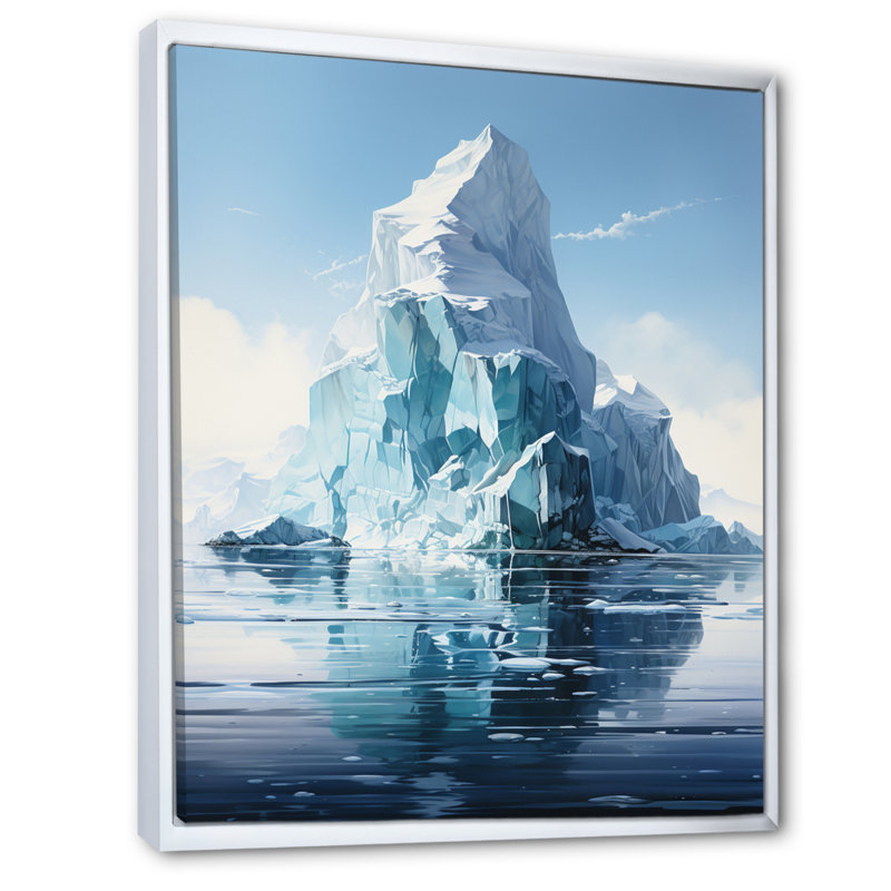 Glacier Majesty sur toile, H 40 po x l 30 po x P 1,5 po, Cadre flottant blanc