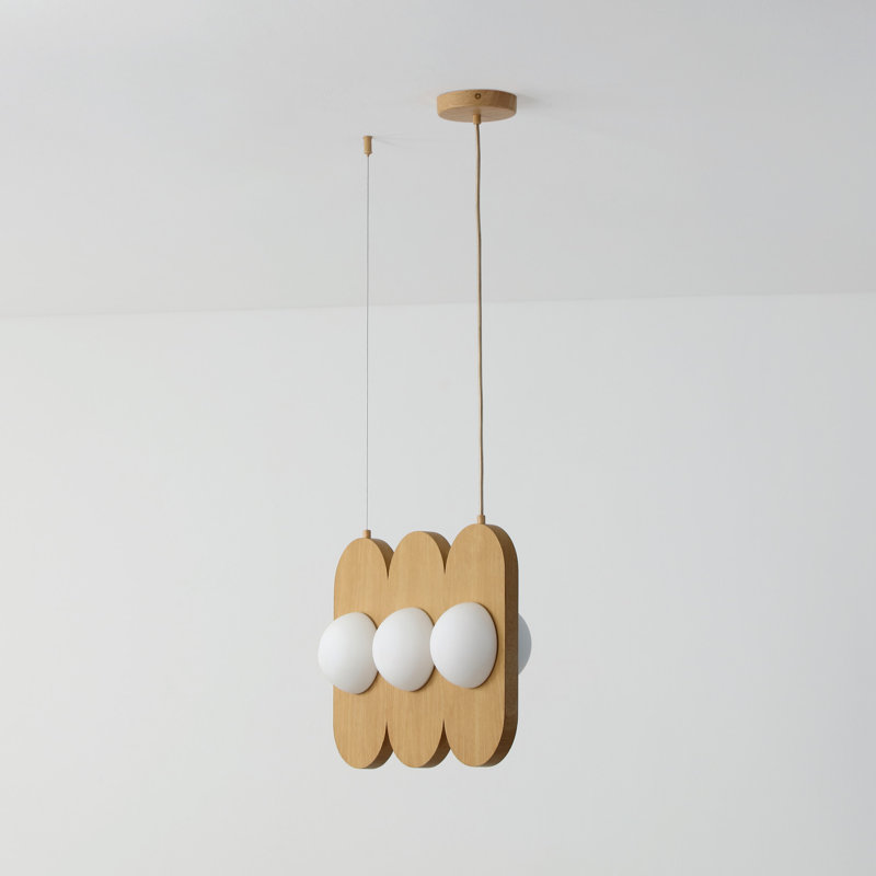 Orbita - Light Wood Grain LED Single Pendant, 6