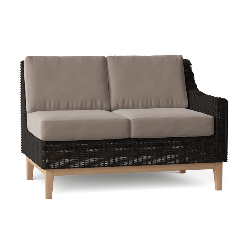 Frances Outdoor 2 - Seat Loveseat, Ash, Frances Black