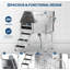 Station de lavage pour chiens en acier inoxydable de 46 po, baignoire de toilettage robuste avec escalier, porte gauche / droite
