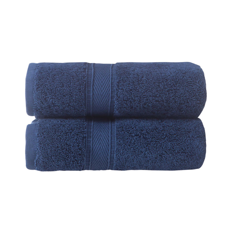 Dinis Turkish Cotton Hand Towel Set, Navy