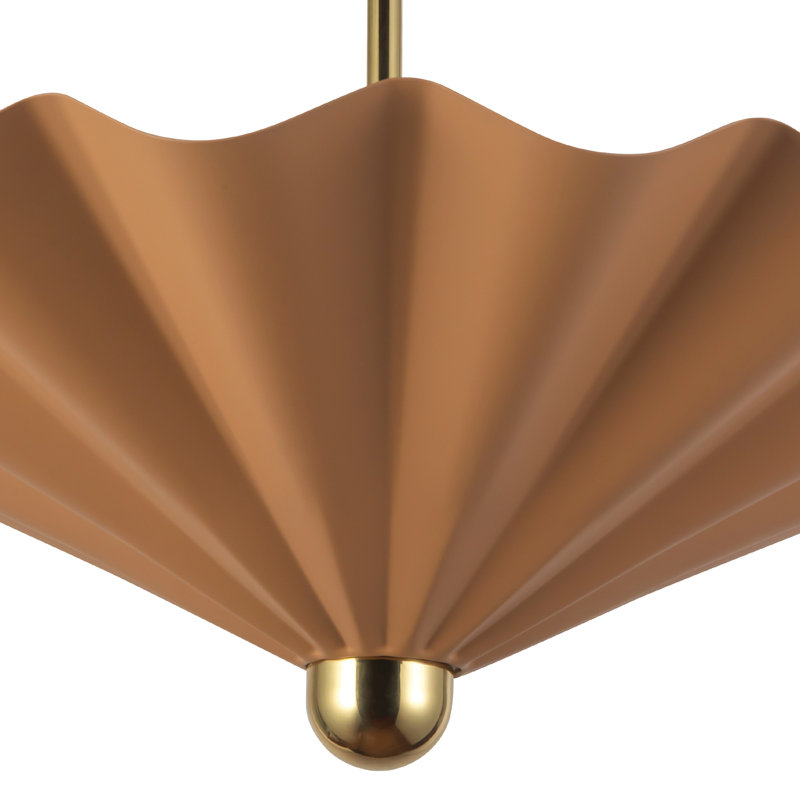 Furrow 25-in Red dimmable LED Pendant, 25-in, Pink