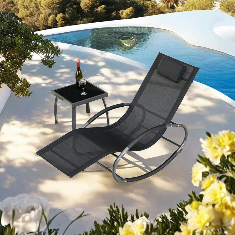 Tauno Outdoor Chaise Lounge Set with Table