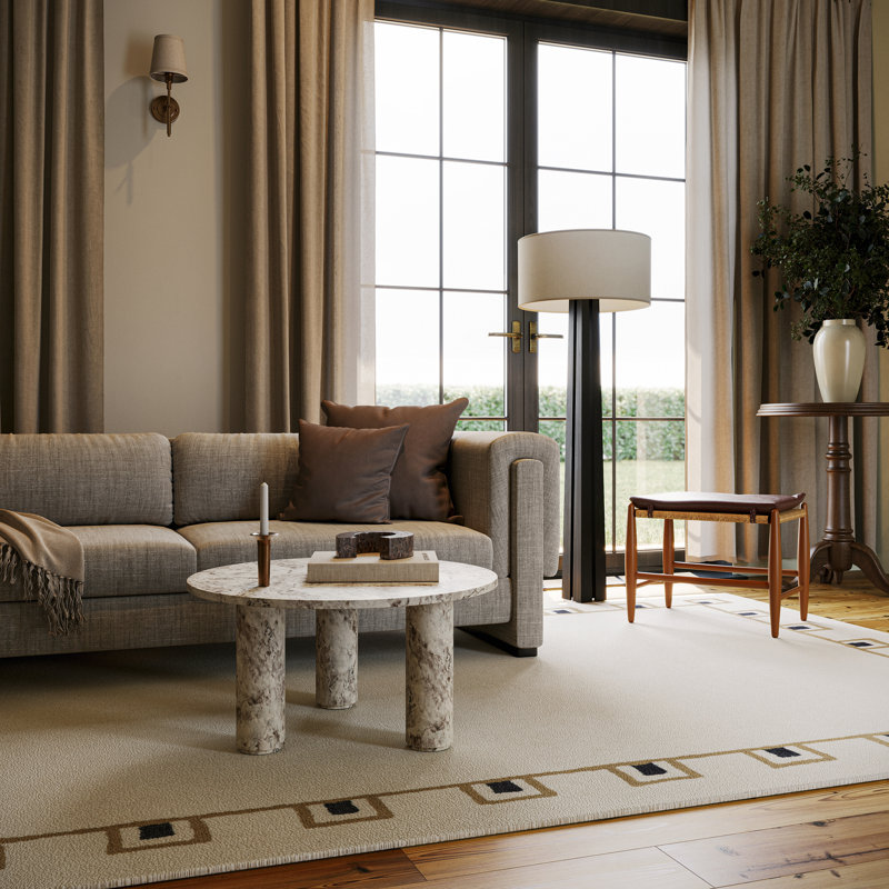Nate Berkus Yves Bordered Wool Cozy Area Rug, Rectangle 4' x 6'
