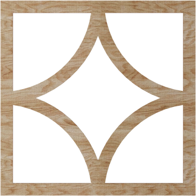 Médaillon de plafond ajouré en bois Statesman, Chêne rouge, H 30 po x l 30 po x P 0,25 po