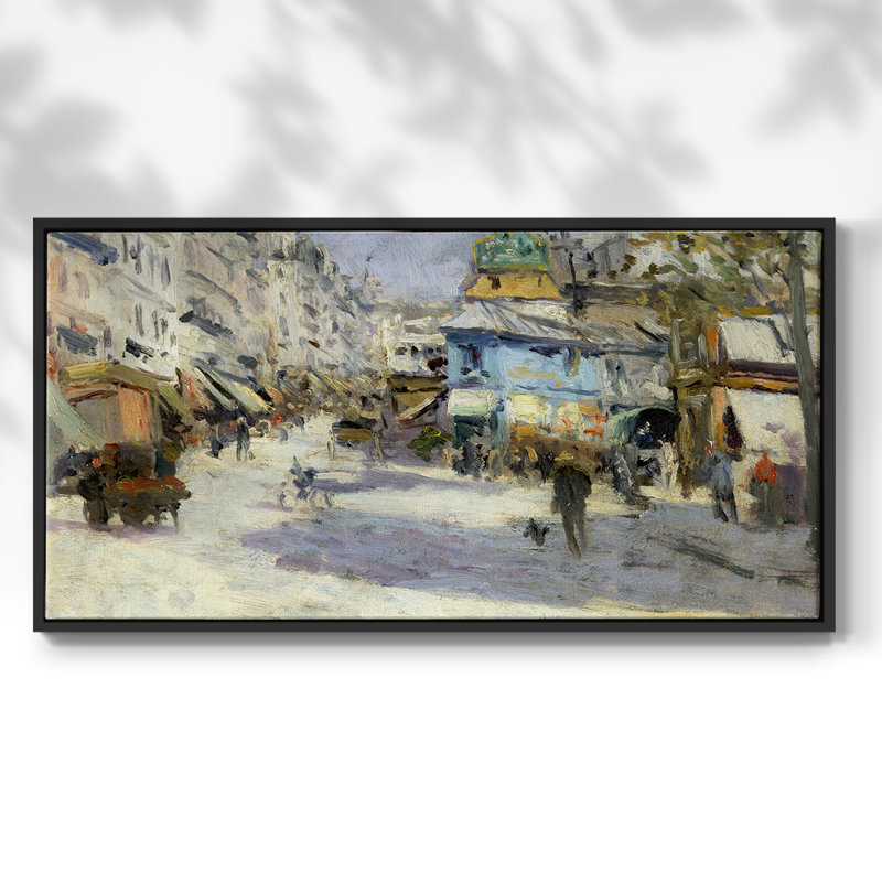 «Landscape Series» - CD XXII - Toile tendue avec châssis encadré - Prêt à être accroché, H 17 po x l 33 po, Noir