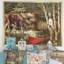 «The Moose And The Man With The Red Canoe», reproduction sur toile-50685405-50685398