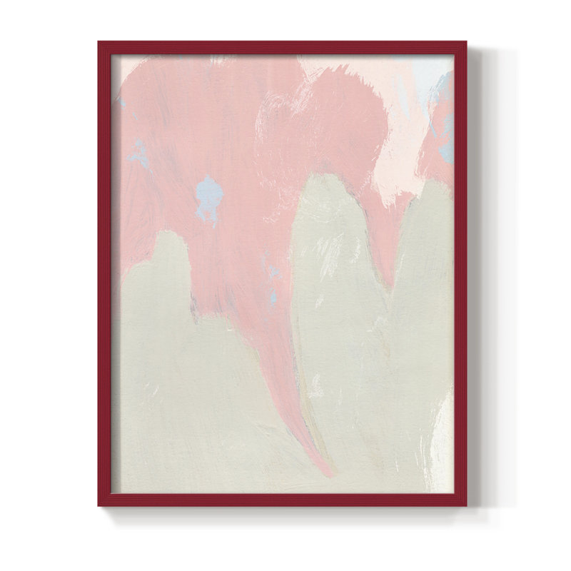 «Blush Abstract IV», reproduction encadrée - bois massif, H 10 po x l 8 po, Rouge
