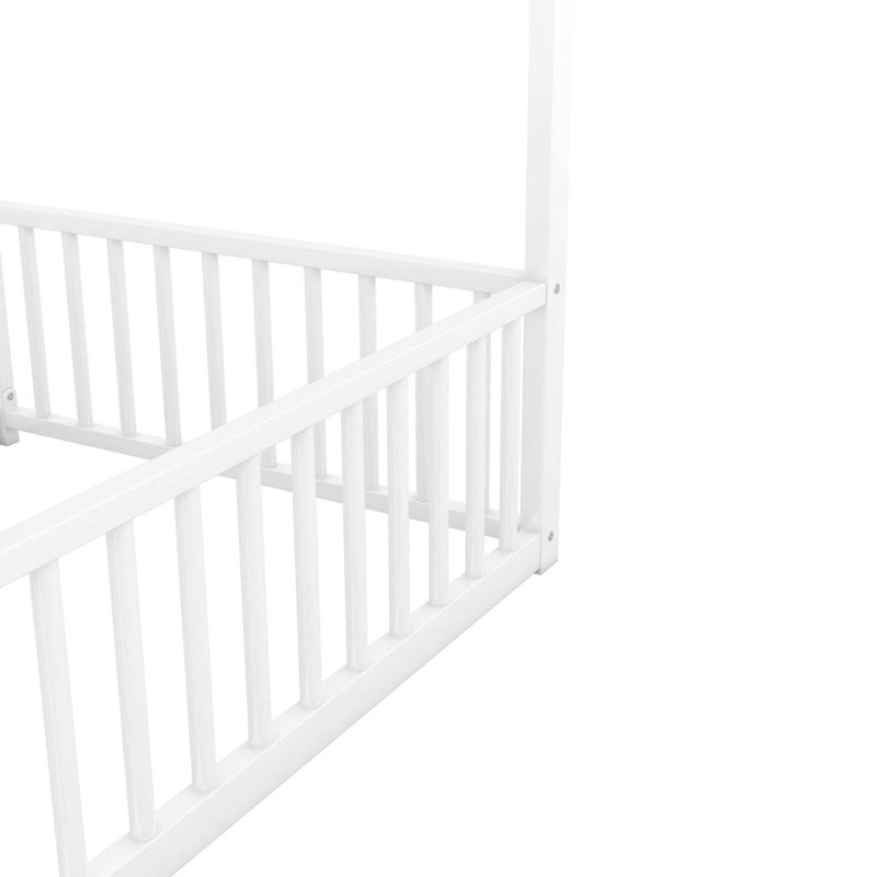 Lit plateforme simple, deux lits partagés, Blanc antique