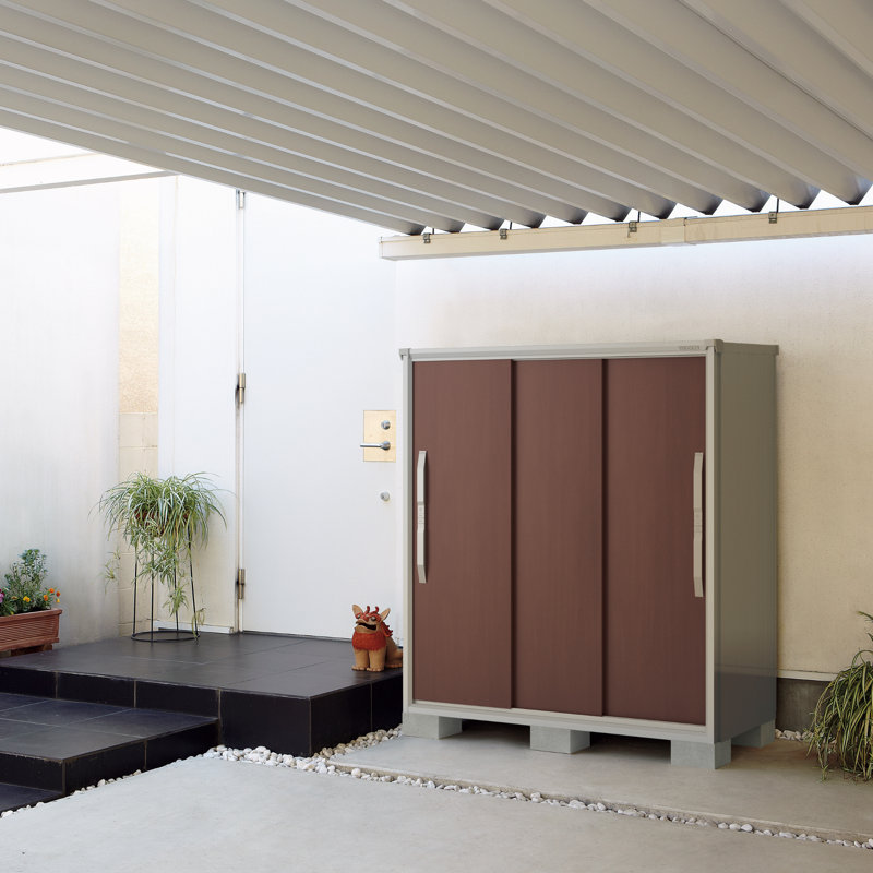 YODOKO 6FT X 2.5FT Metal Storage Premium Shed, Brown