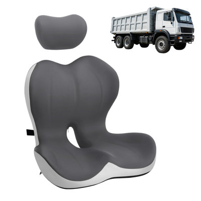 Ergonomic Memory Foam Seat Cushion, Hip & Lumbar Support for Truck & Car, Seat Cushion & Headrest Set