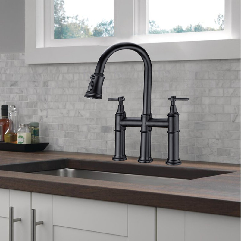 HHK HOME Pull Down Kitchen Faucet, Matte Black
