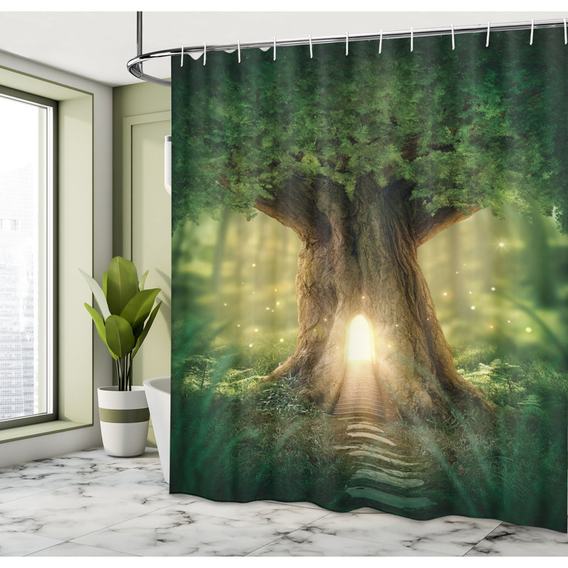 Shower Curtain with Hooks Included, 70"H x 69"W