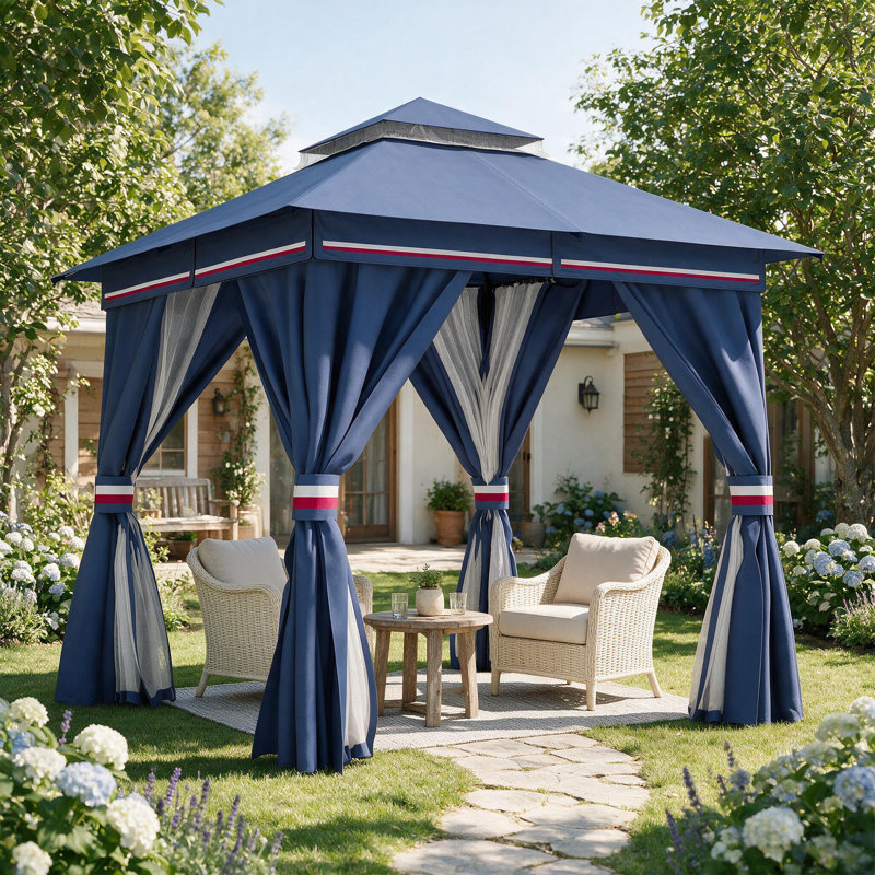 Gazebo pliant en acier de 2,4 m de large x 2,4 m de profondeur