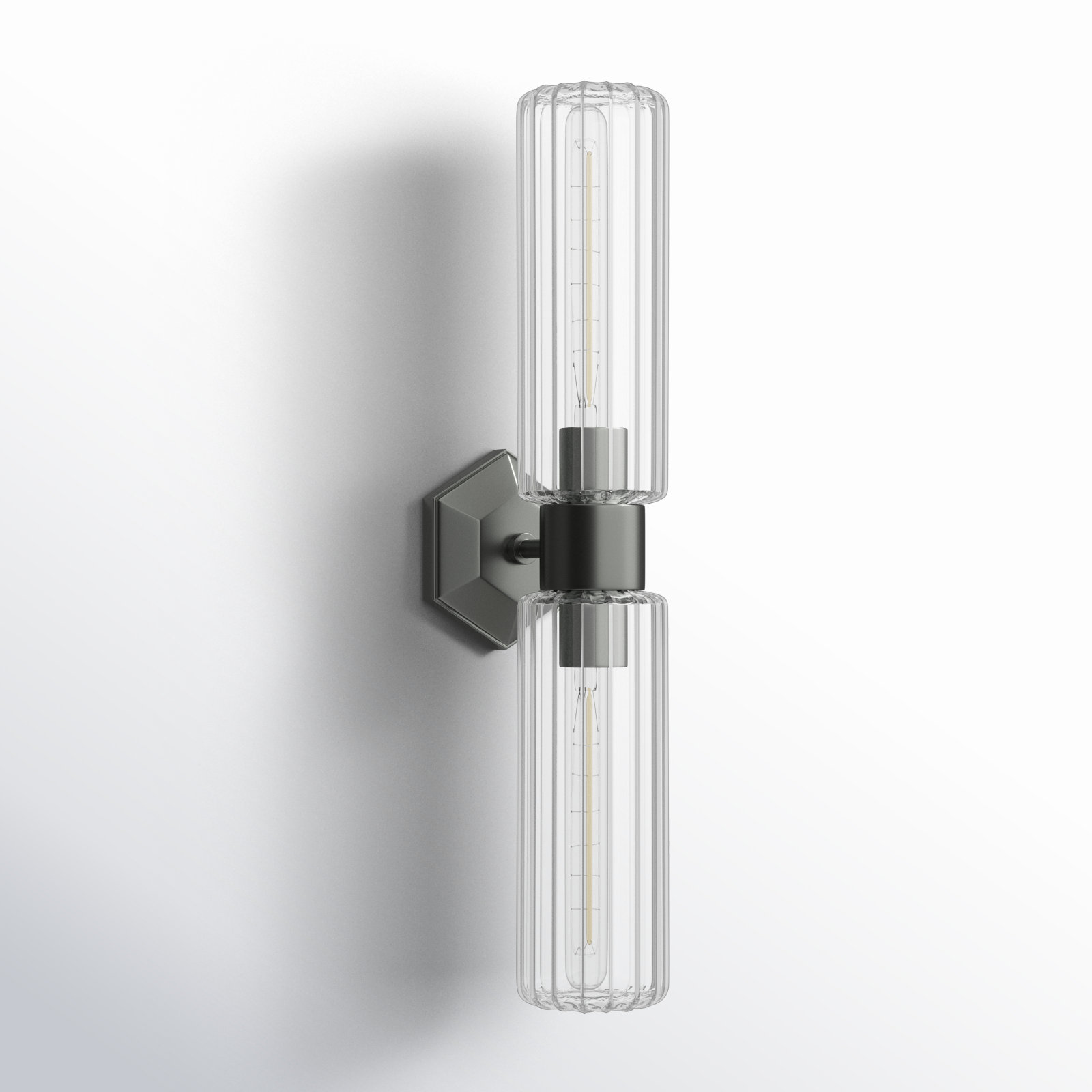 Abigail 2 Light Glass Dimmable Armed Sconce, Old Bronze