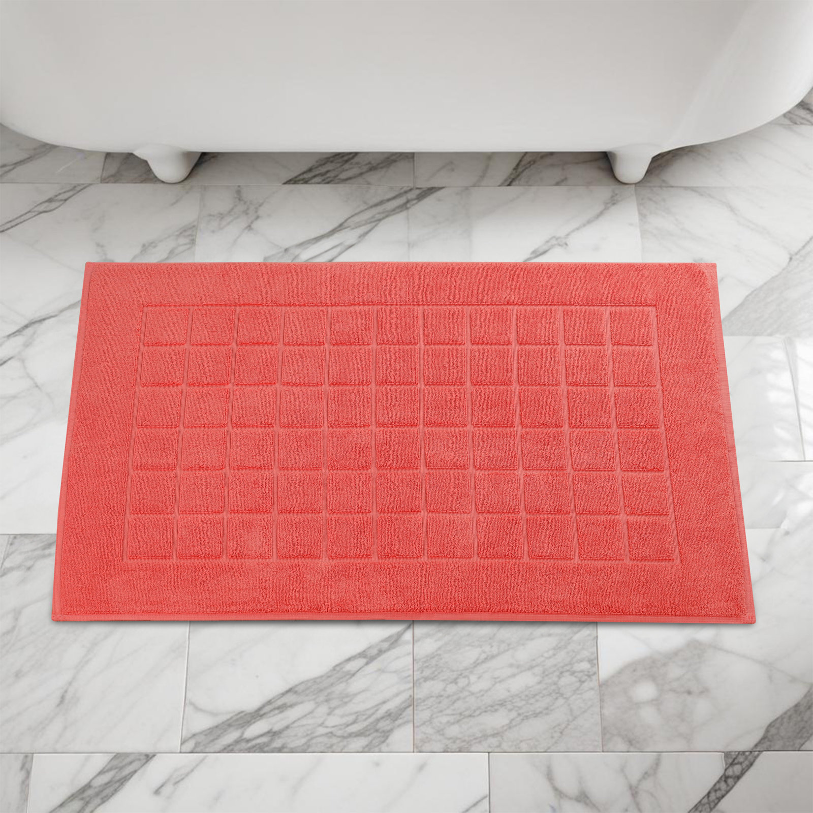 Cotton Bath Mat, Coral