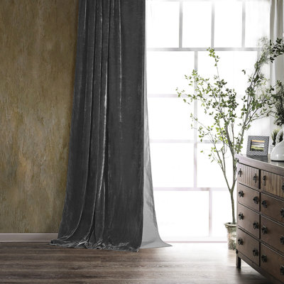 Stella Faux Silk Velvet Curtain Panel