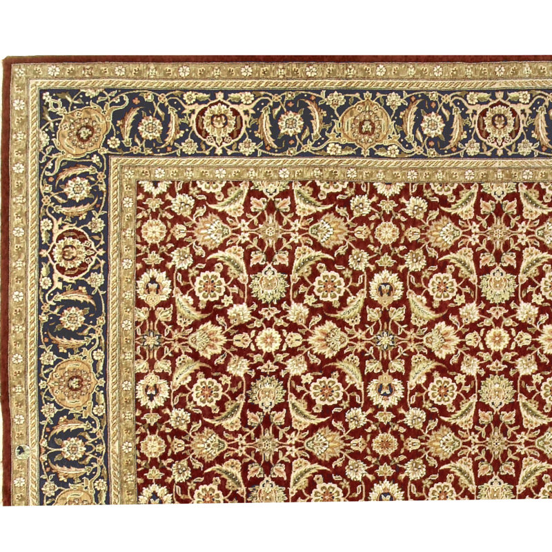 Hand Knotted Oriental Area Rug in Black/Navy/Red, Rectangle 11' x 18'