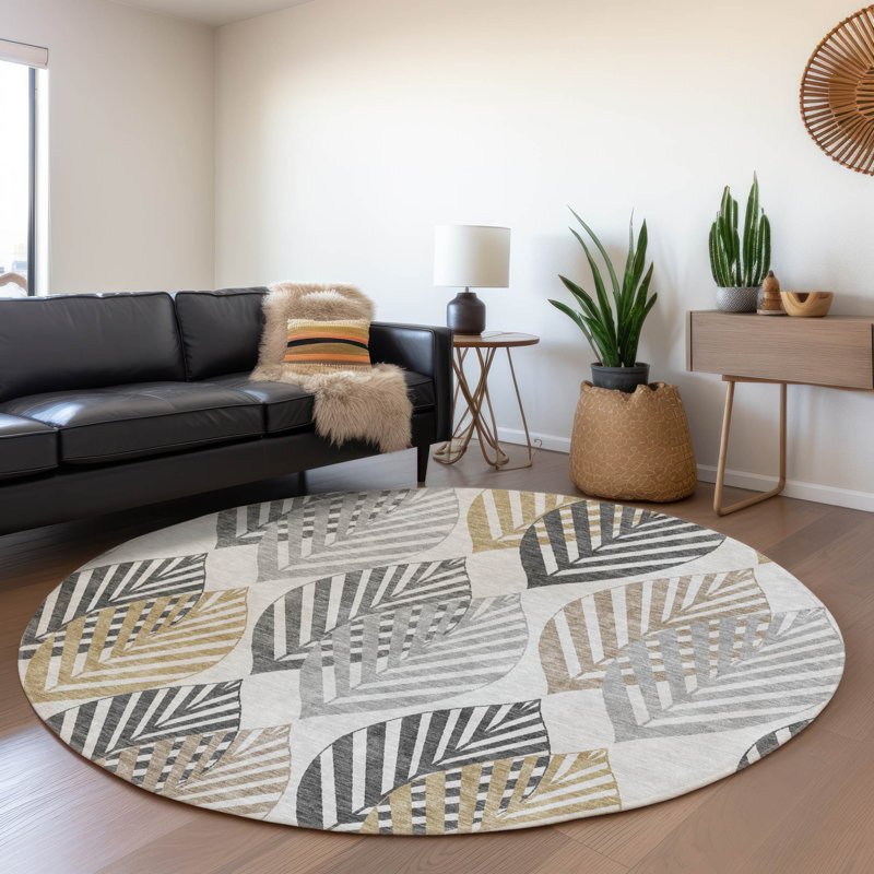  Neysa Non-Slip Indoor Door Mat, Round 8'